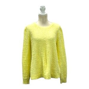 Marled Reunited Clothing Womens Size Large Sweater Butter Yellow Knobby Knit